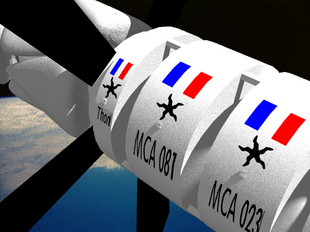 Close up view of Tug and Colonist Modules